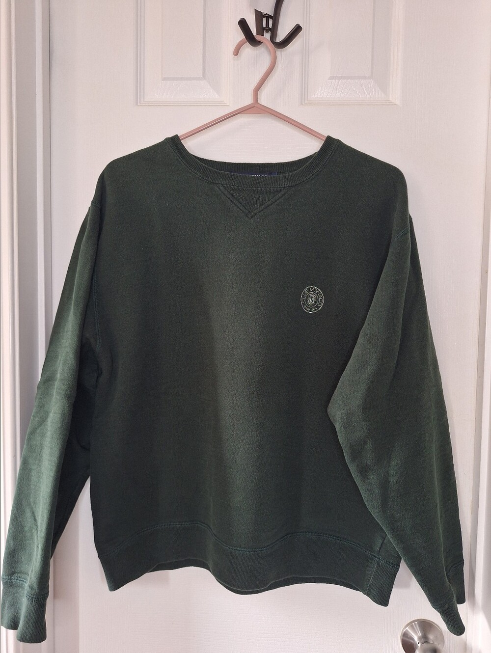 Vintage Club Monaco Forest Green Crewneck Sweatshirt - Crest Logo
